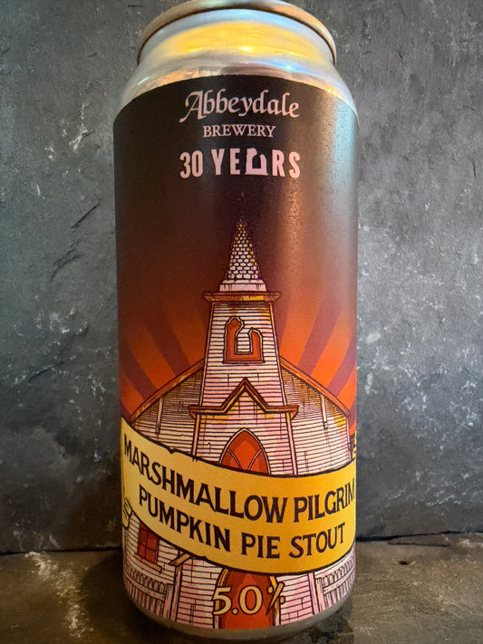 Marshmallow pilgrim | pumpkin pie stout - Abbeydale